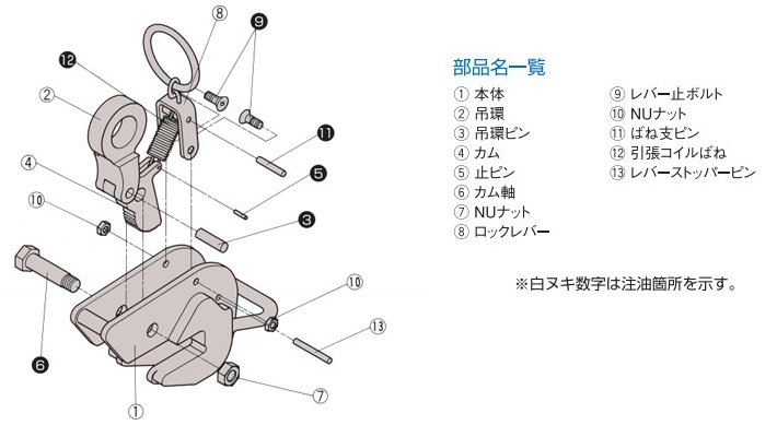 HA-60型三木橫吊鋼板起重鉗結構解剖圖片 HA-60型三木橫吊鋼板起重鉗結構解剖圖片