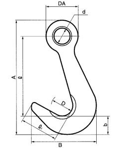 NETSUREN SO型鋼板吊鉤尺寸圖 NETSUREN SO型鋼板吊鉤尺寸圖