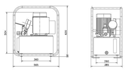 P10系列電動(dòng)液壓泵尺寸圖 P10系列電動(dòng)液壓泵尺寸圖