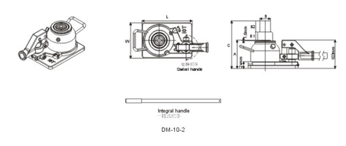 DM型SUNRUN二段液壓千斤頂尺寸圖二 DM型SUNRUN二段液壓千斤頂尺寸圖二